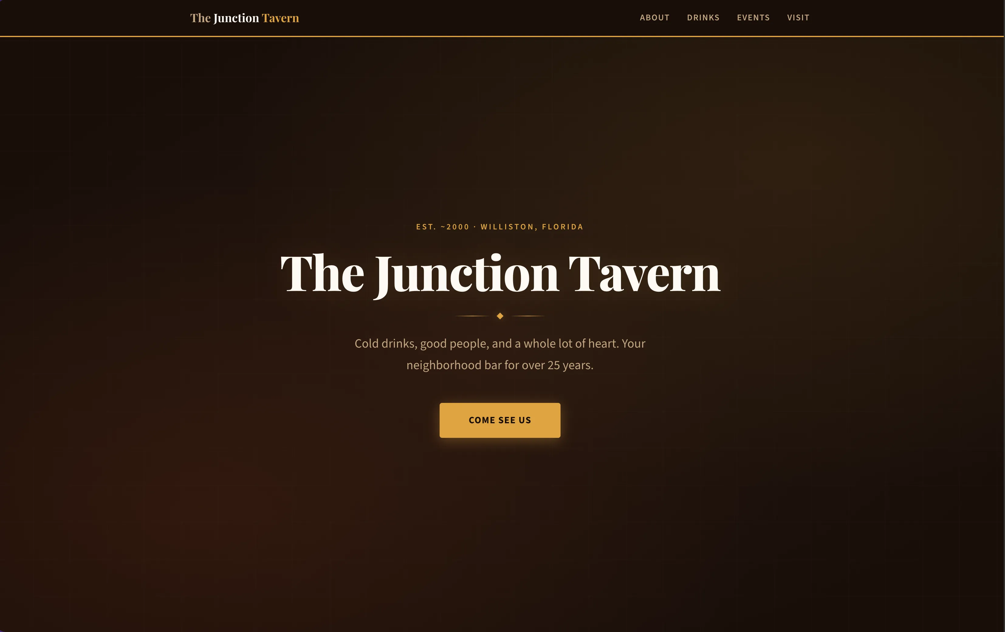Screenshot of The Junction Tavern website homepage
